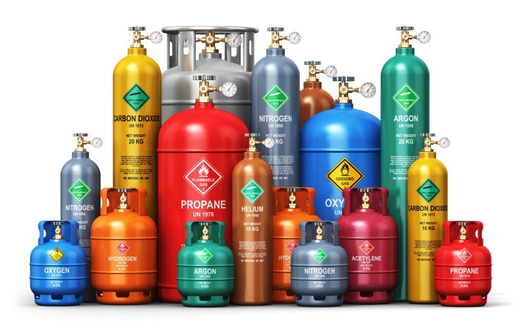Industrial gas cylinders